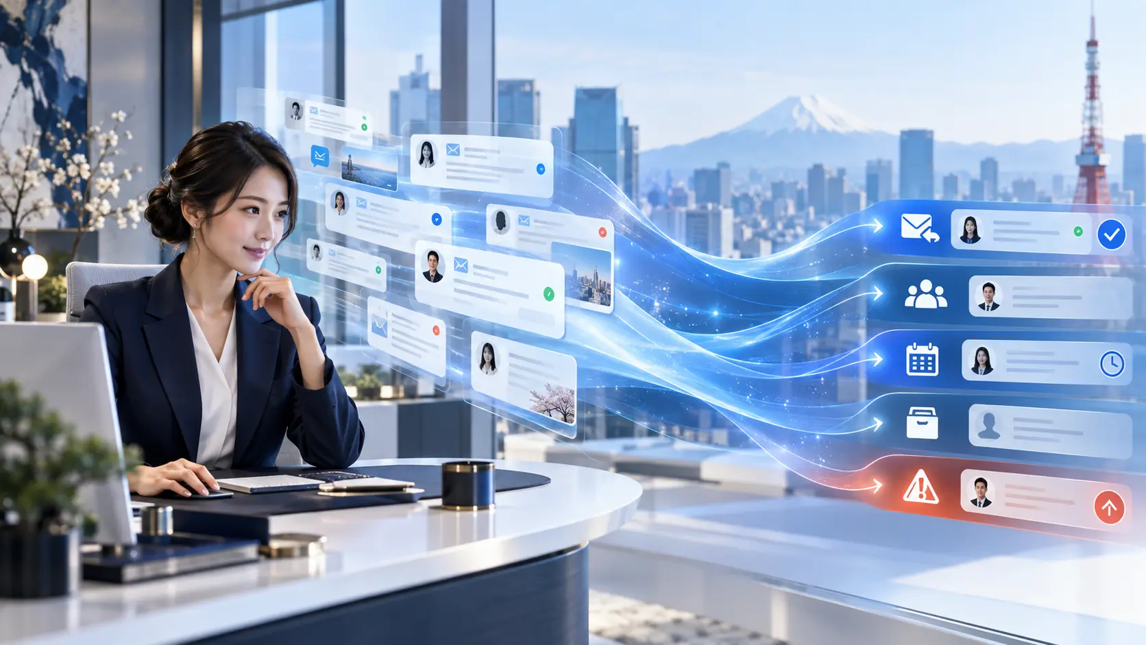An assistant organising executive email and messages into prioritised actions